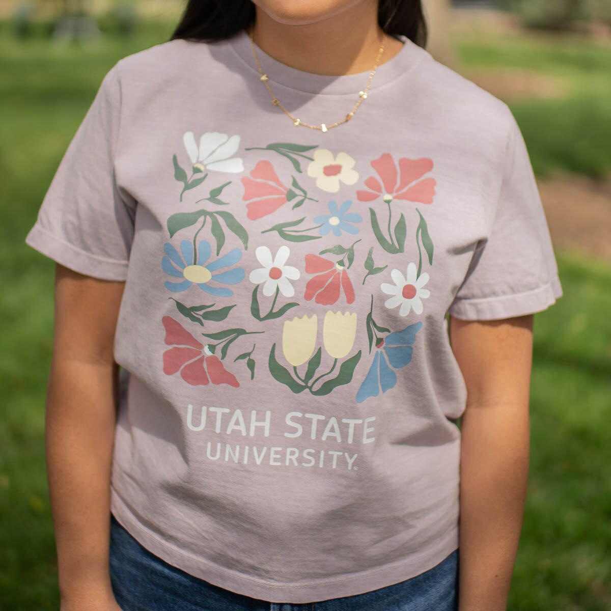 Women's Utah State Flower Cropped T-Shirt